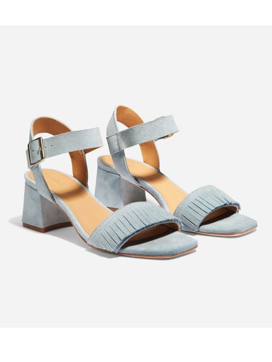 Nisolo Stella Dusty Blue Suede Heels Size 10